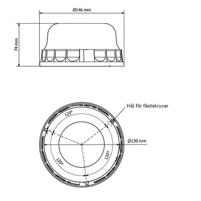 VARNINGSLJUS PEGASUS  LED ORANG ROT PLANM