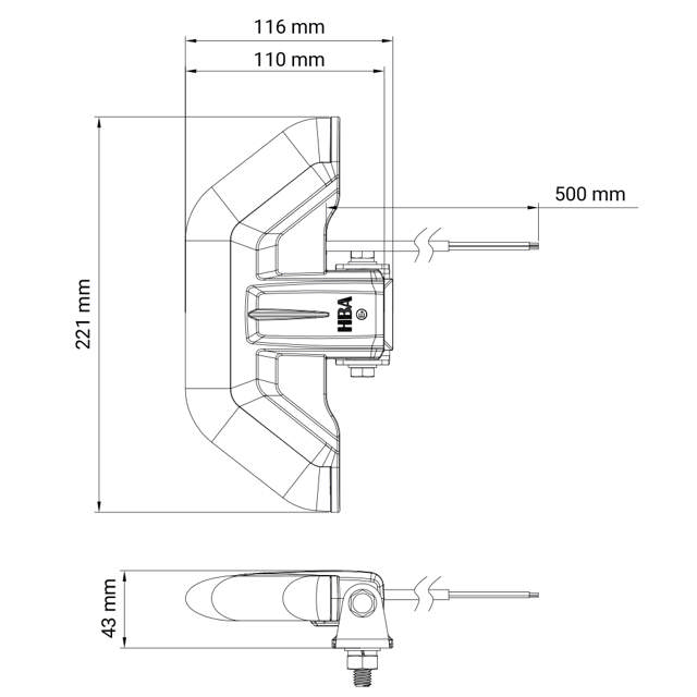 LANDSORT 180° R65 KL2 VARNINGSLJUS