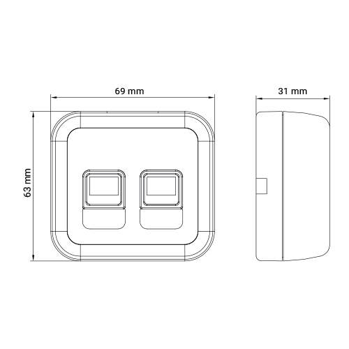 KONTROLLPANEL  2 KNAPPAR 12/24V