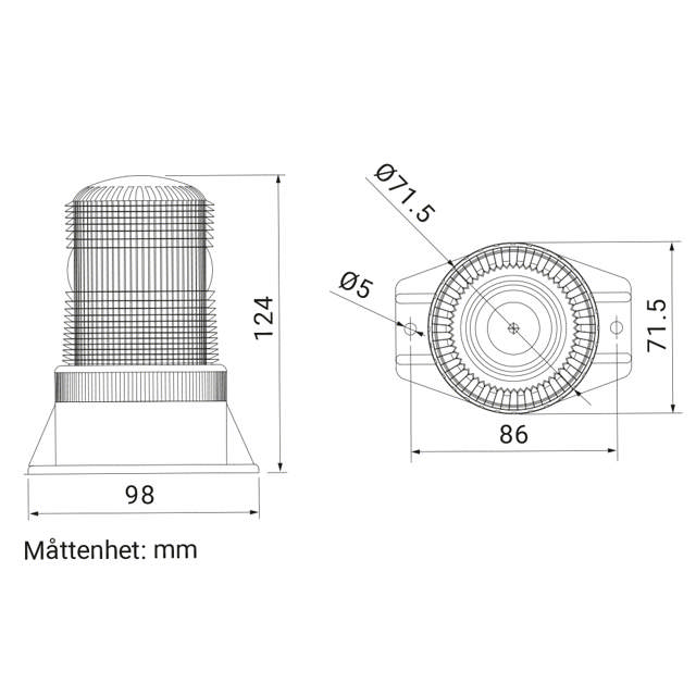 VARNINGSLJUS RÖD  12/110V