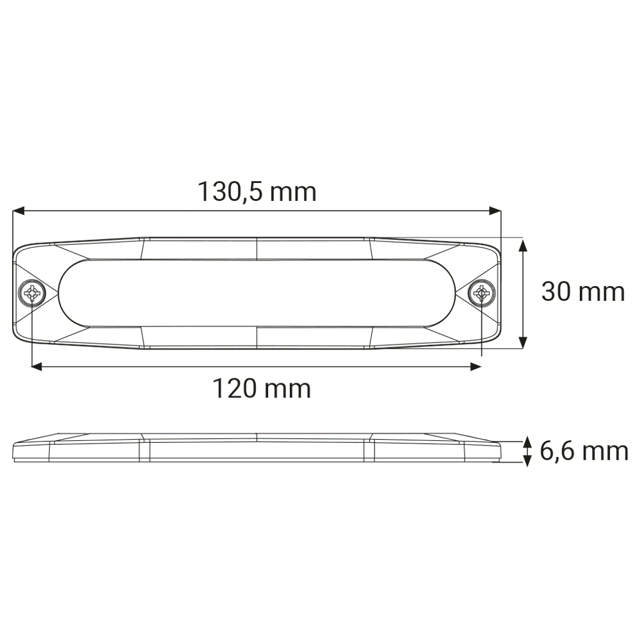 BLIXTLJUS 6 LED  VIT/KLAR 12/24V