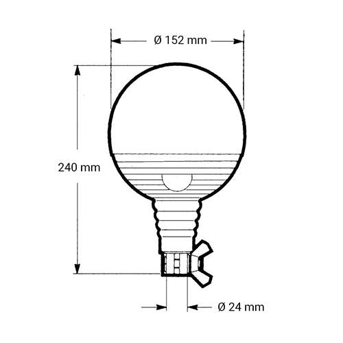 VARNINGSLJUS GLOBEN  ROT.LJUS GLÖDL 24V