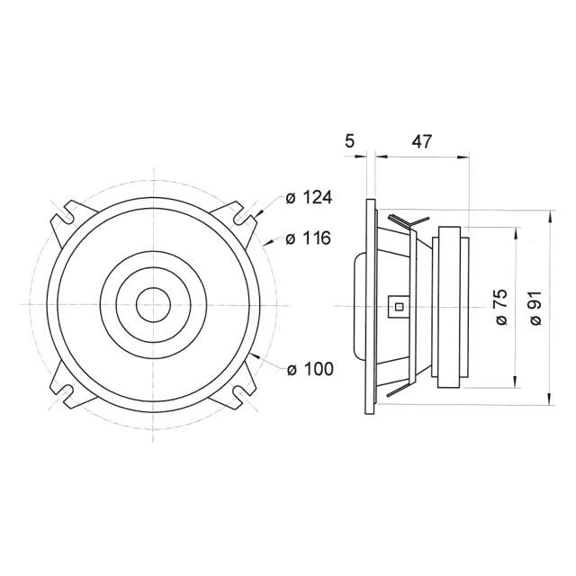 VISATON DX10 COAX 100MM INKL GALLER