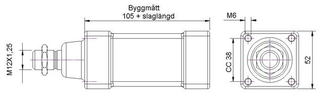 CYLINDER A:R1/4 D 40MM S 300MM Piston Rod 16mm