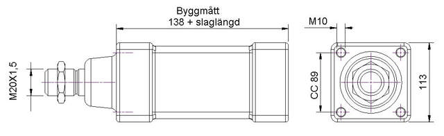CYLINDER A:R1/2 D100MM S250MM