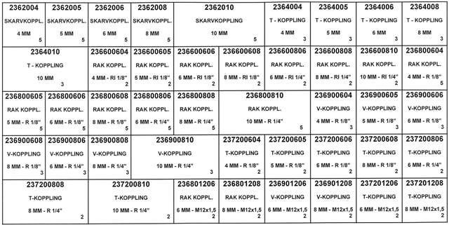RANGE OF PNEUMATIC COUPLINGS
