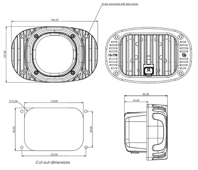 WORK LIGHT TYRI 1010 1900 WIDE SYMMETRICAL LED, 9-60V, FOR RECESSED