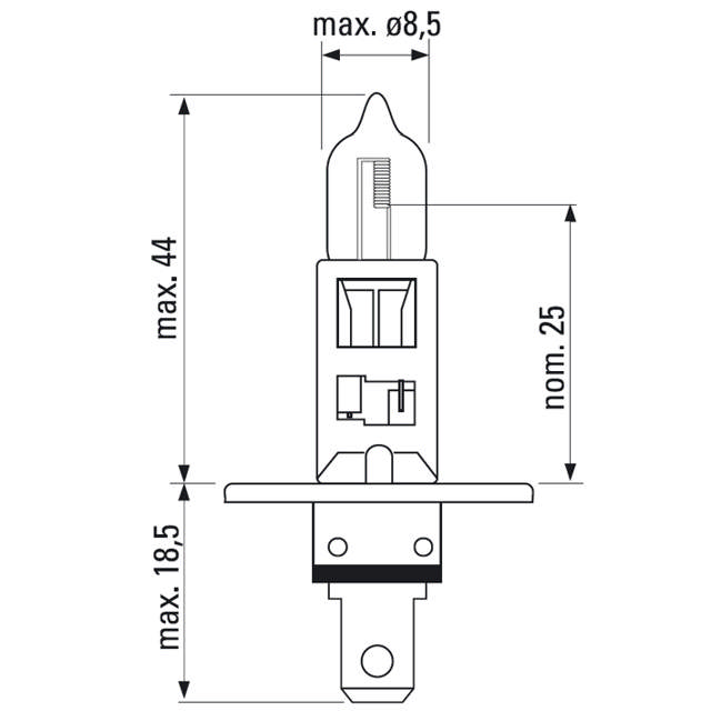 STRÅLKASTARLAMPA 12V, H1