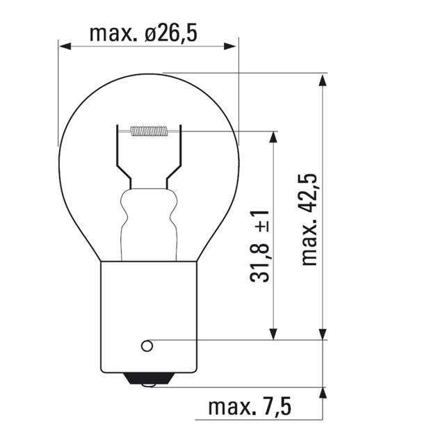 BAK,STOPP,BLINK 12V, P21W