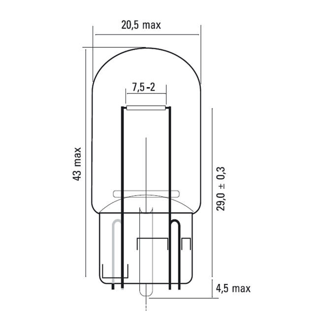 BAK,STOPP,BLINK 12V, W21W