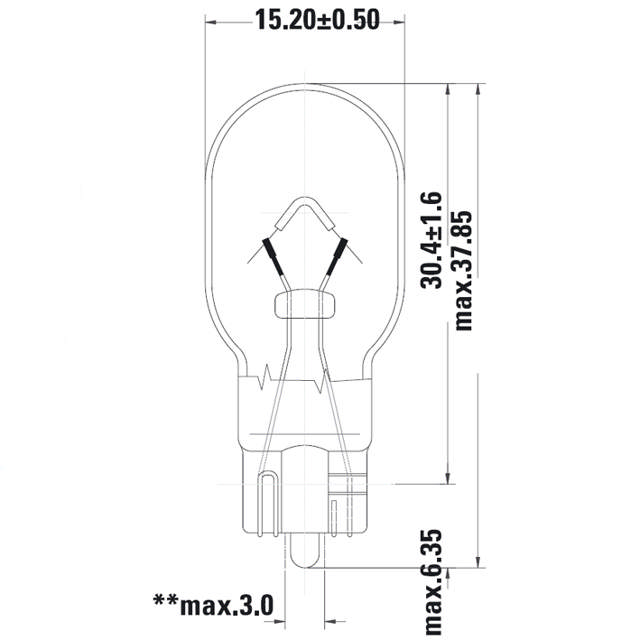 GLASSOCKELLAMPA 12V, W16W