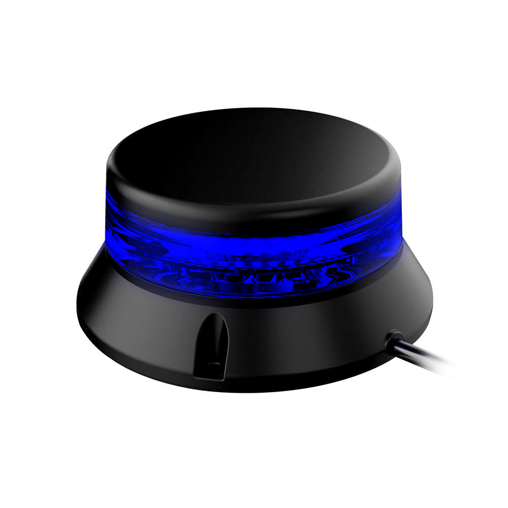 VARNINGSLJUS LANDS.  LED R65 PLANM BLÅ