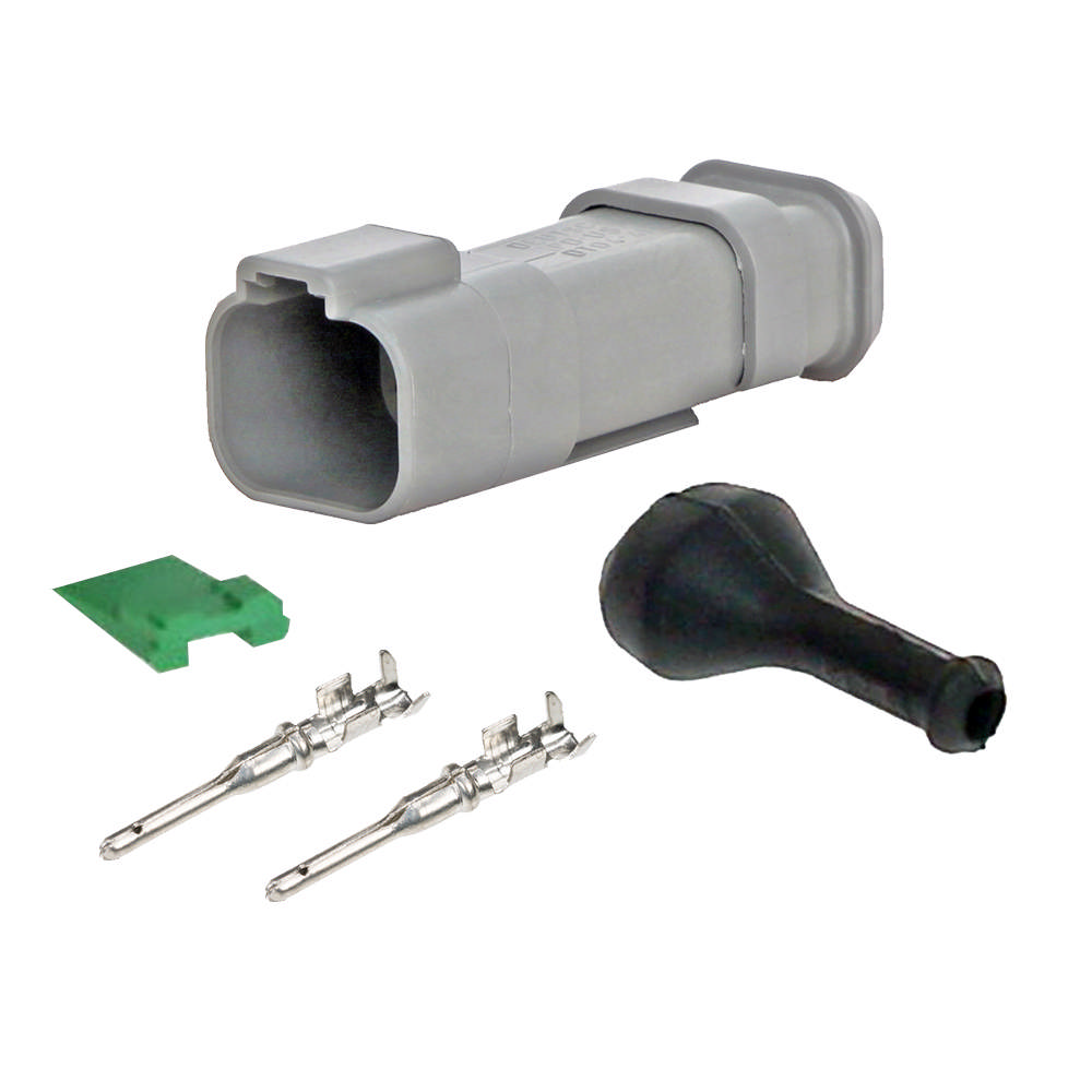 2-PIN MALE DT-CONNECTOR 0.75-1.5MM² W RUBBER SEAL