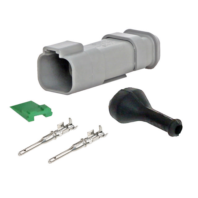 2-PIN MALE DT-CONNECTOR 0.75-1.5MM² W RUBBER SEAL