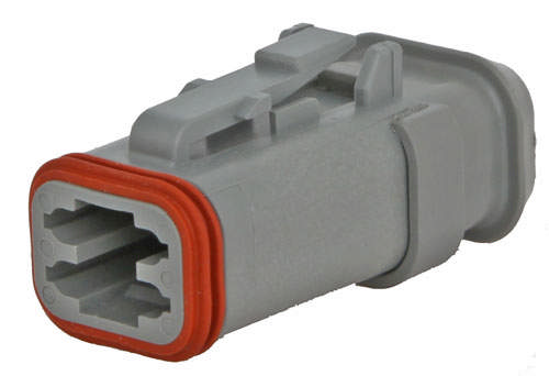 DT-CONNECTOR HOUSING 4-PIN  W. COLLAR  W. PROTECTION