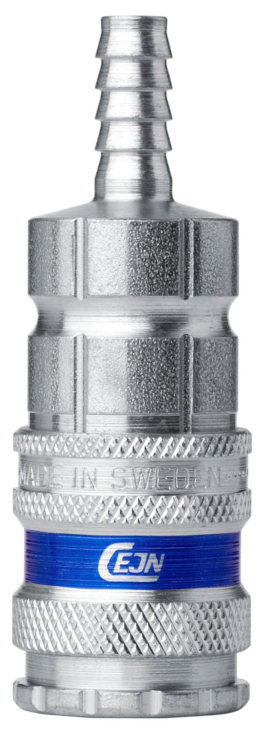 Quick coupling for compressed air, female, with hose connection