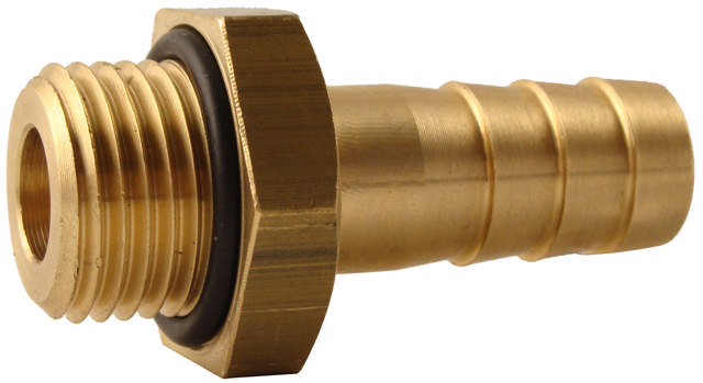 Hose nipple with O-ring and external millimetre thread.