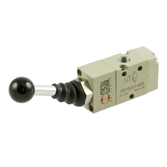 VALVE MAUNELL 3/2WAY R1/8 BISTABLE. BLACK BUTTON NORMAL: CLOSED/OPEN, MOUNTING HOLE: 16 mm