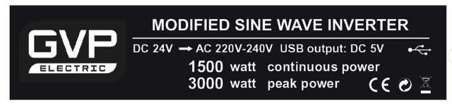 INVERTER 24VDC-230VAC, 1500W