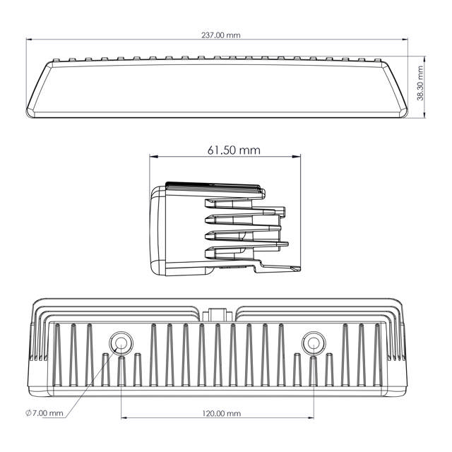 WORK LIGHT TYRI VL6 1000 LED, 9-60 V SYMMETRICAL