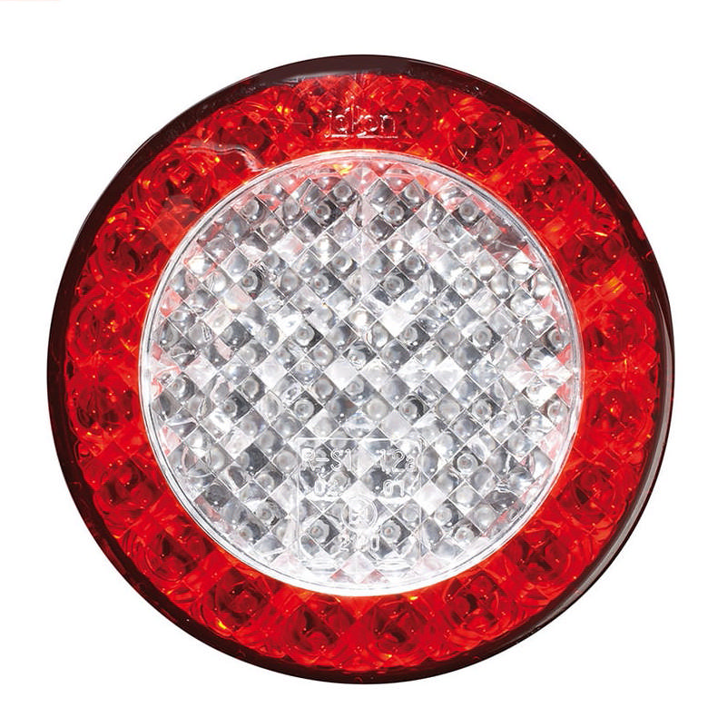 REAR LIGHT LED/BRAKE/FLASHING CLEAR/RED, 24 V, Cable 0.5 m