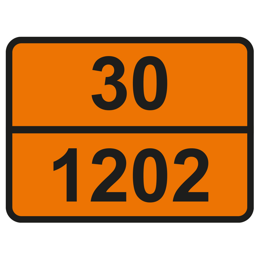 DANGEROUS GOODS SIGN 30/1202 DIESEL ALUMINIUM 400 x 300 x 1 mm