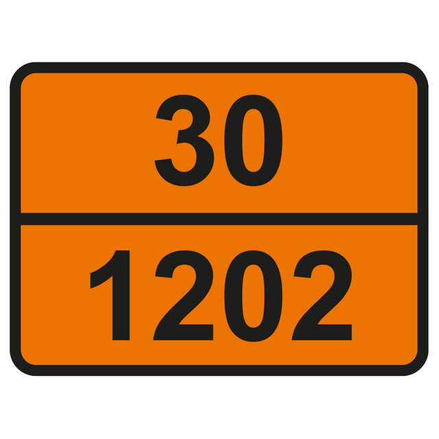 DANGEROUS GOODS SIGN 30/1202 DIESEL ALUMINIUM 400 x 300 x 1 mm