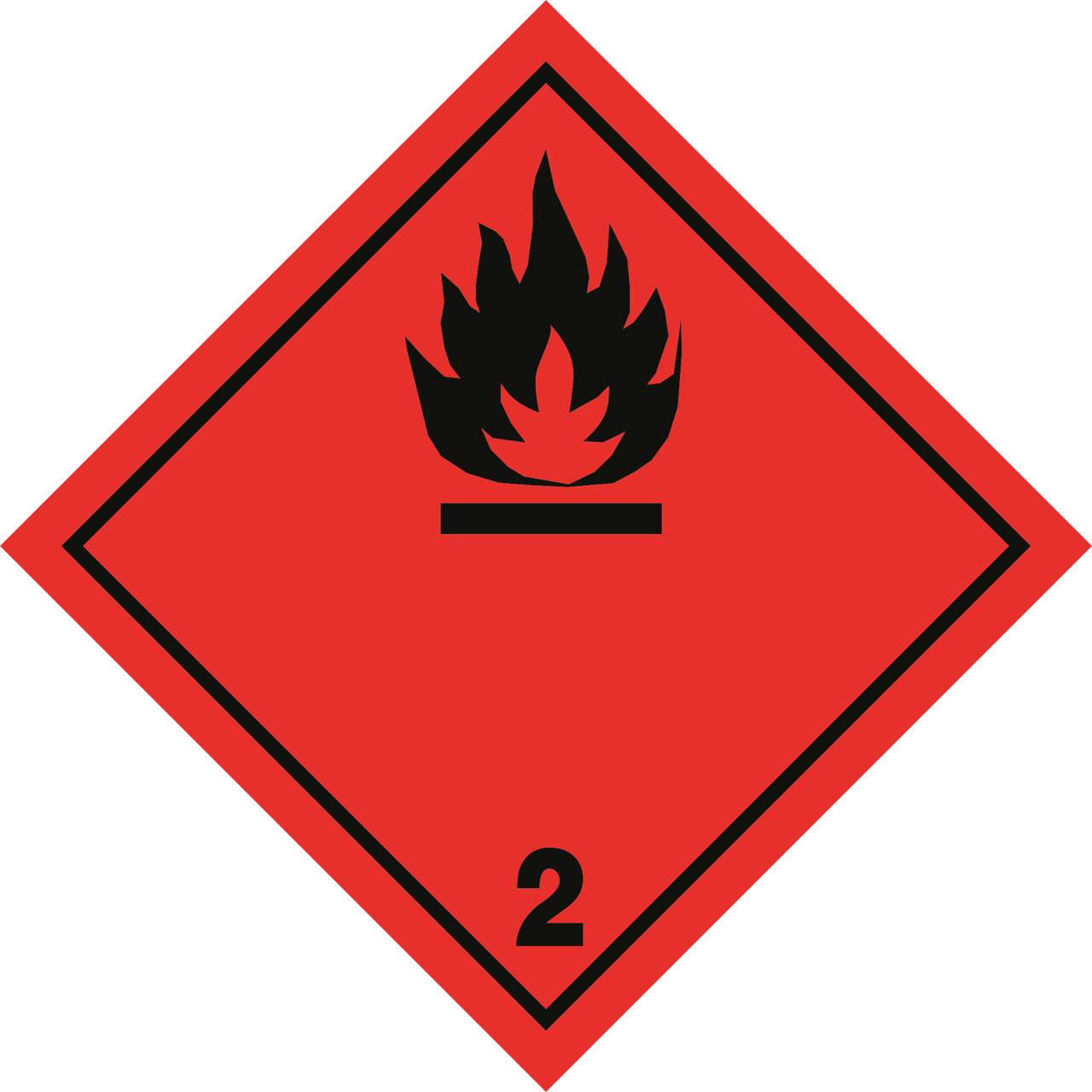 LABEL FLAMMABLE GASES 2.1 SELF-ADHESIVE 300 x 300 mm