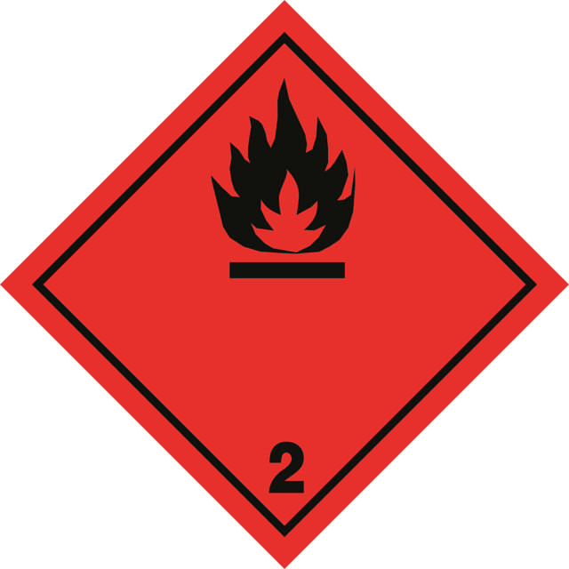 LABEL FLAMMABLE GASES 2.1 SELF-ADHESIVE 300 x 300 mm