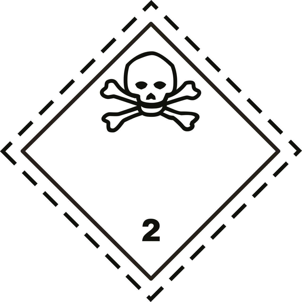 LABEL TOXIC GASES 2.3 SELF-ADHESIVE 300 x 300 mm