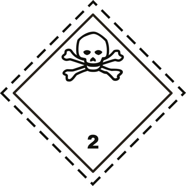 LABEL TOXIC GASES 2.3 SELF-ADHESIVE 300 x 300 mm