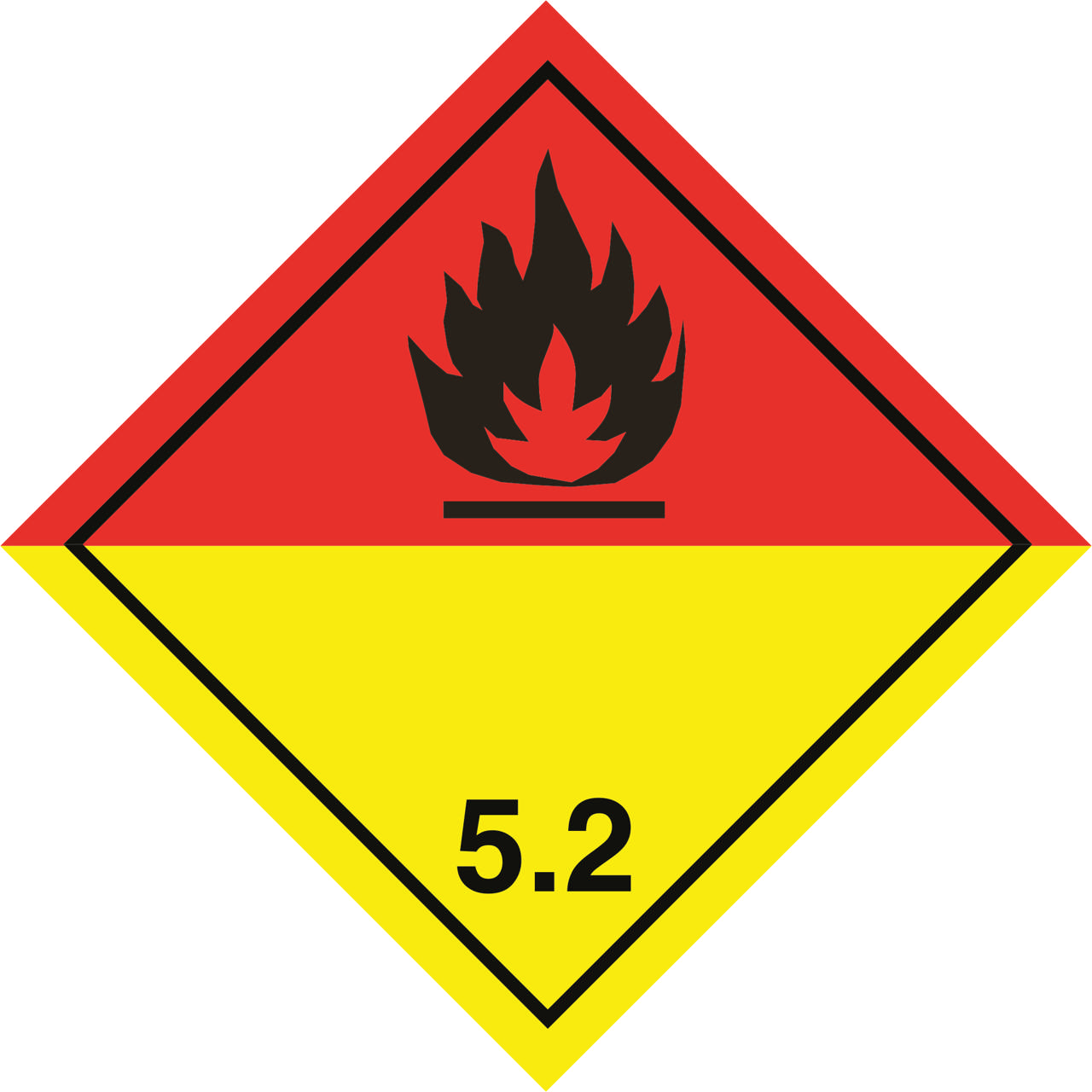 LABEL ORGANIC PEROXIDES 5.2 SELF-ADHESIVE 300 x 300 mm