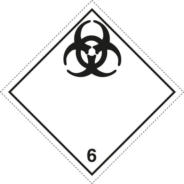 LABEL INFECTIOUS AGENT 6.2 ADHESIVE 300 x 300 mm