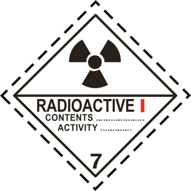 LABEL RADIOACTIVE SUBSTANCE CAT1 ADHESIVE 300 x 300 mm