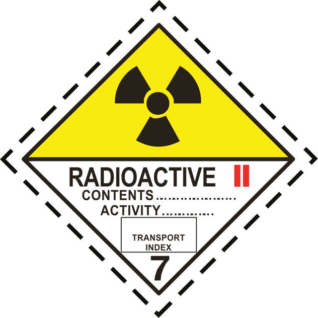 ETIKETT RADIOAKTIVT ÄNME KAT2