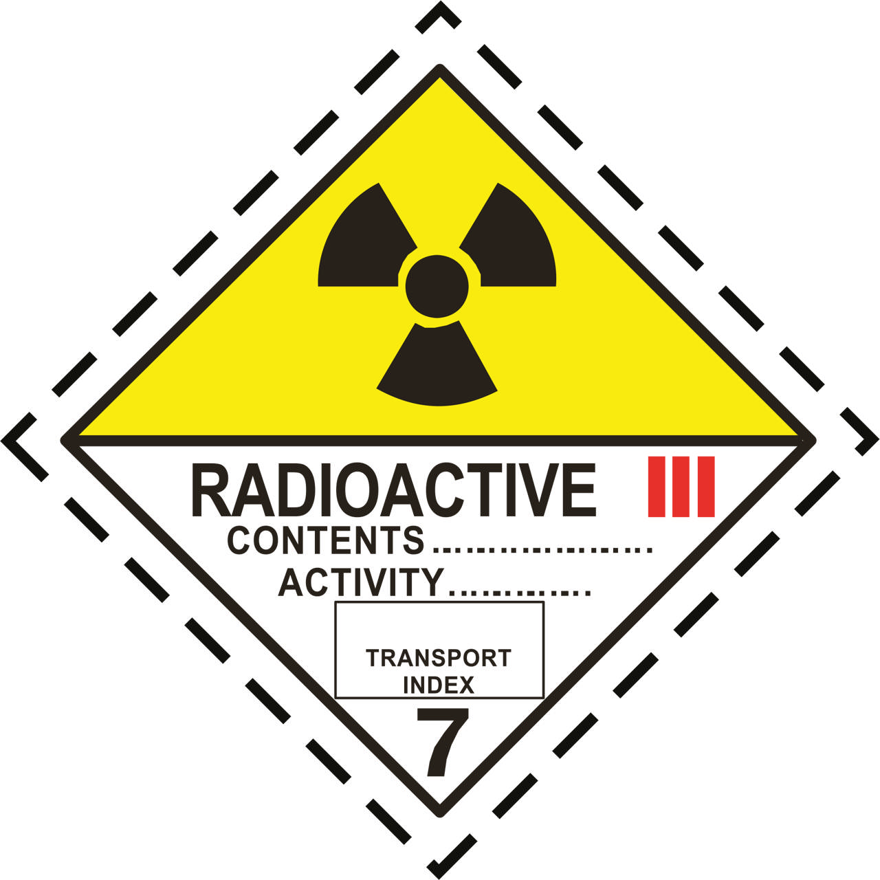 ETIKETT RADIOAKTIVT ÄMNE KAT3