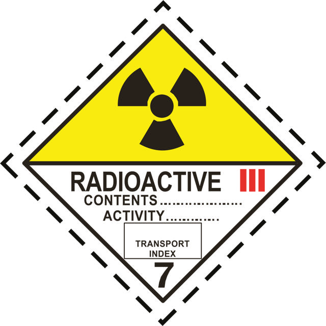 ETIKETT RADIOAKTIVT ÄMNE KAT3