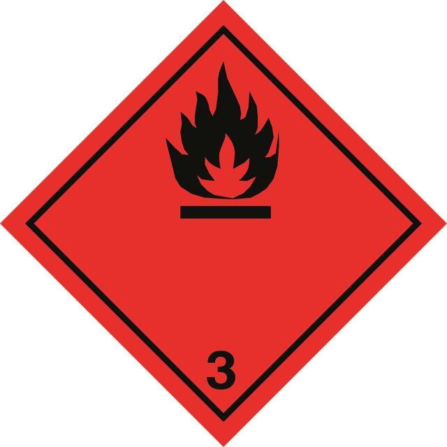 ETIKETT BRANDFARLIG VÄTSKA 3
