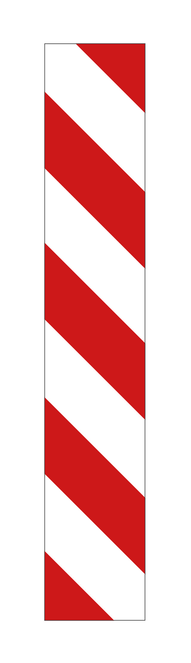 WARNING SIGN SIDE MARKING RIGHT ALUMINIUM 140 x 800 x 1 mm