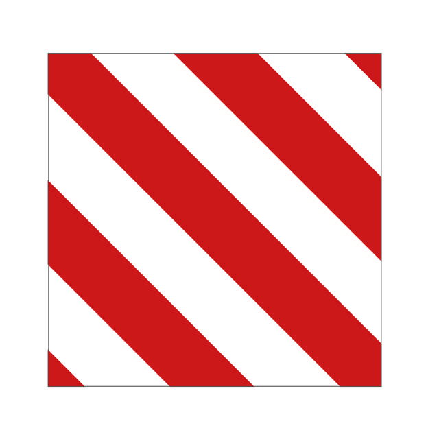 WARNING SIGN SIDE MARKING RIGHT ALUMINIUM 423 x 423 x 1 mm
