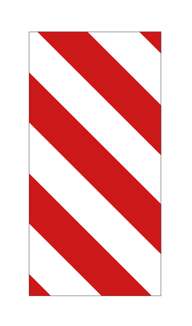 WARNING SIGN SIDE MARKING RIGHT ALUMINIUM 282 x 565 x 1 mm