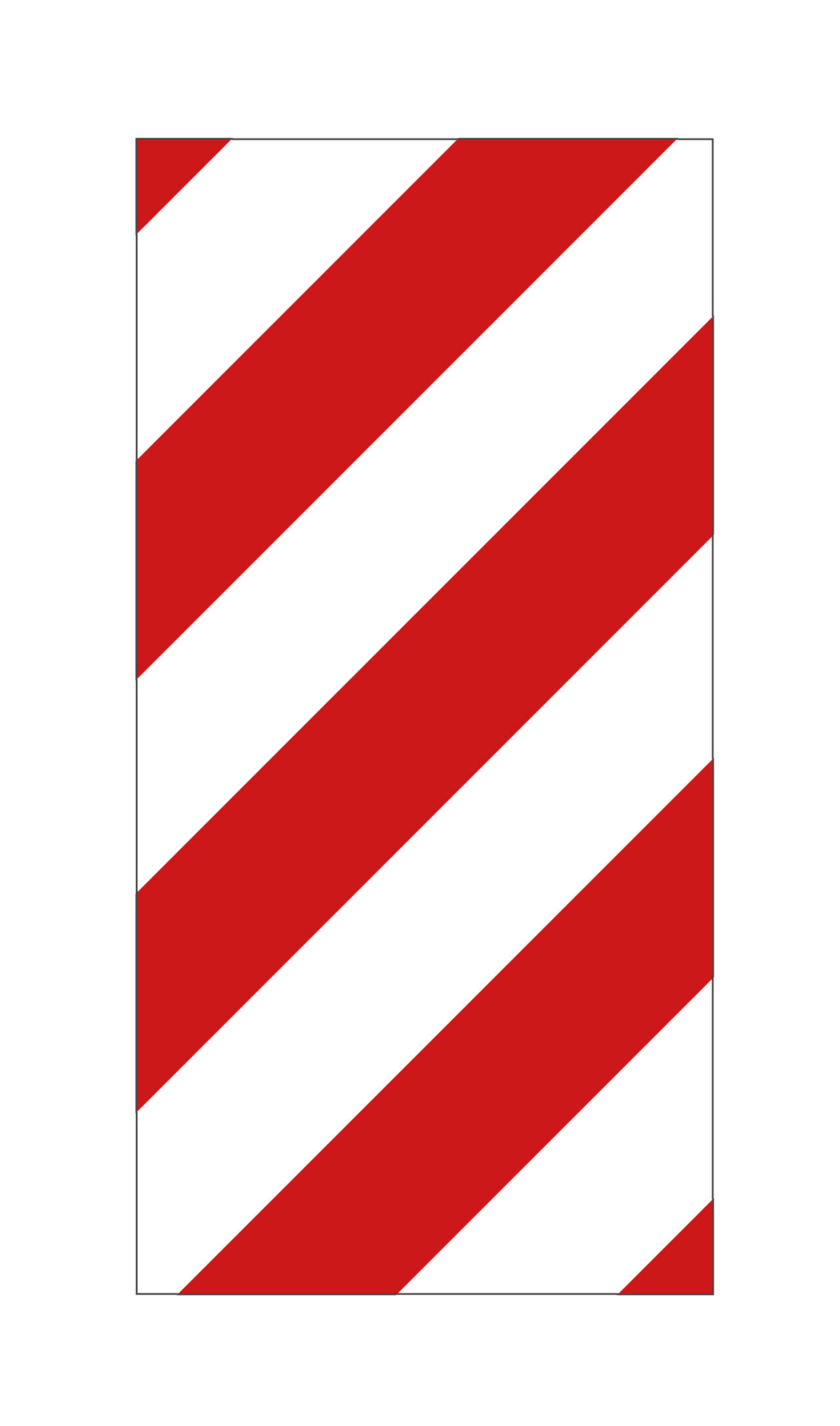 WARNING SIGN SIDE MARKING LEFT ALUMINIUM 282 x 565 x 1 mm