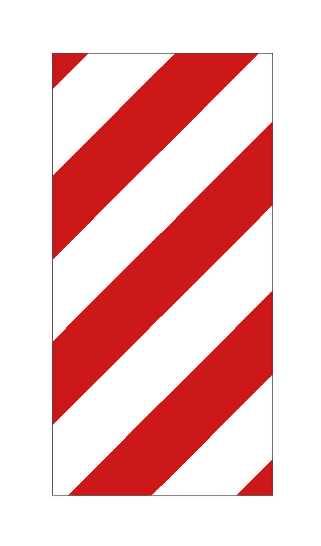 WARNING SIGN SIDE MARKING LEFT ALUMINIUM 282 x 565 x 1 mm