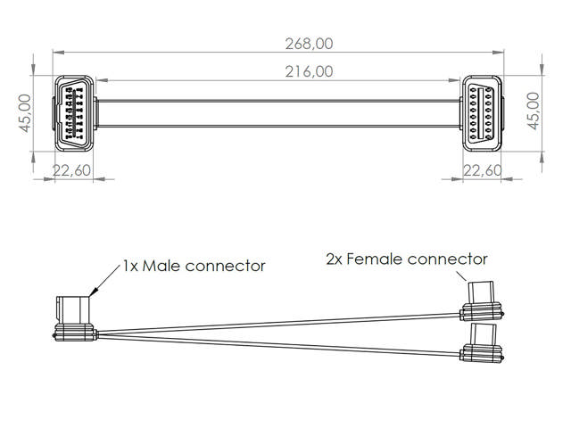 OBD-II Förlängingskablage