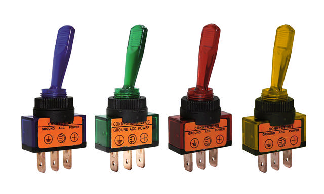 VIPPSTRÖMBRYTARE, ON/OFF, GUL 