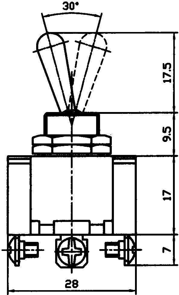 VIPPSTRÖMSTÄLLARE, ON/OFF/ON,